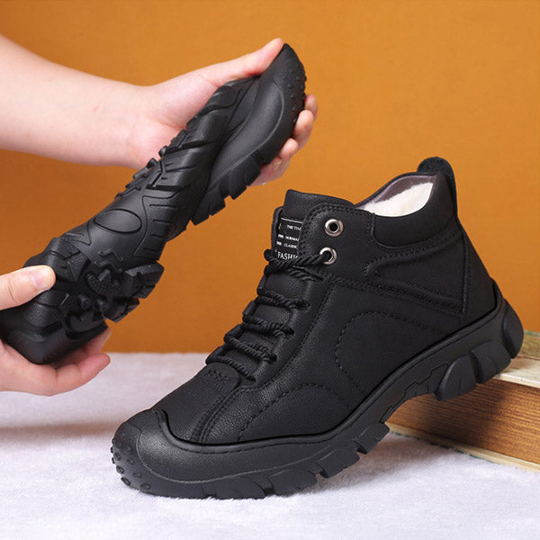 (🔥Ograniczona czasowo zniżka 50% – nie przegap!)⏰ – Miękkie, wygodne i ciepłe skórzane buty w stylu retro✅ (Wsparcie dla stóp – Wodoodporne i wiatroszczelne – Niezbędne na zimę)