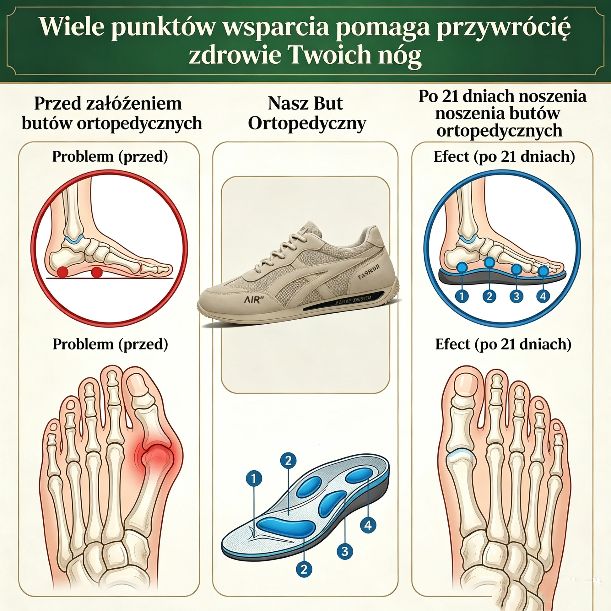 OARONE® | Nowość na rynku, połowa ceny przez ograniczony czas. Ergonomiczna konstrukcja, doskonała amortyzacja i korekcja chodu.