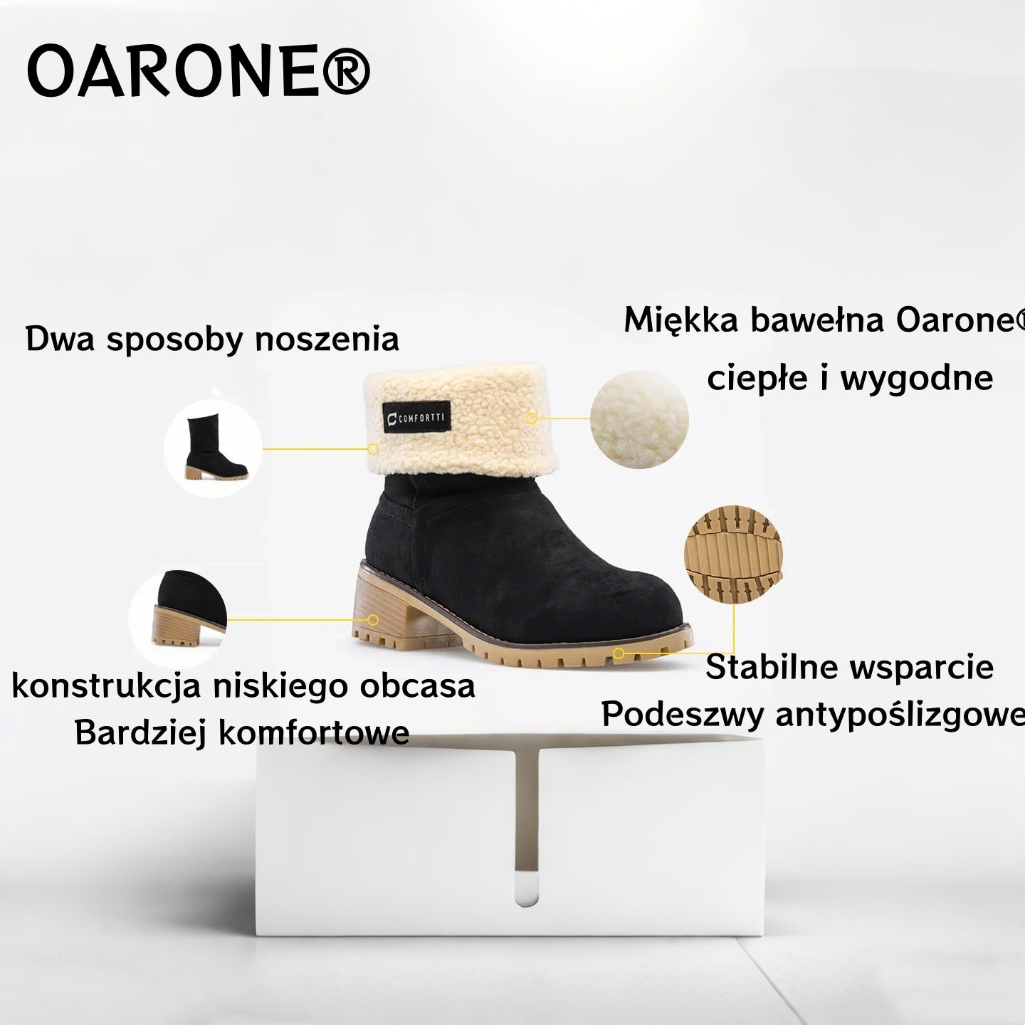 Oferta specjalna Oarone® | Ergonomicznie zaprojektowane, ciepłe buty zimowe – skóra premium + zimowa wełniana podszewka 👞