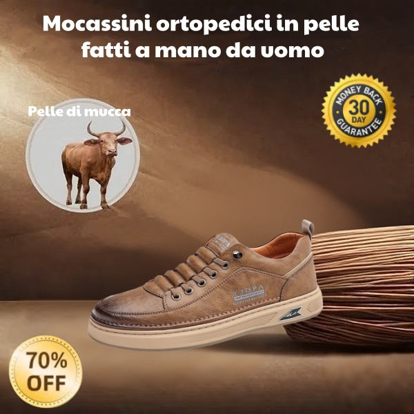 🐂 Scarpe da uomo in pelle di vitello prodotte in Australia 👞 Cucite a mano, facili da indossare e da togliere ✅ Supporto dell'arco plantare, sollievo dal dolore - camminare confortevole