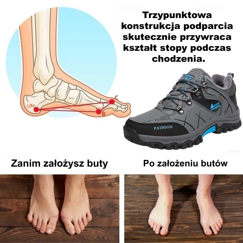 [⏰50% zniżki dzisiaj - nie przegap] Ergonomiczne buty trekkingowe - skóra premium + ciepło 👞