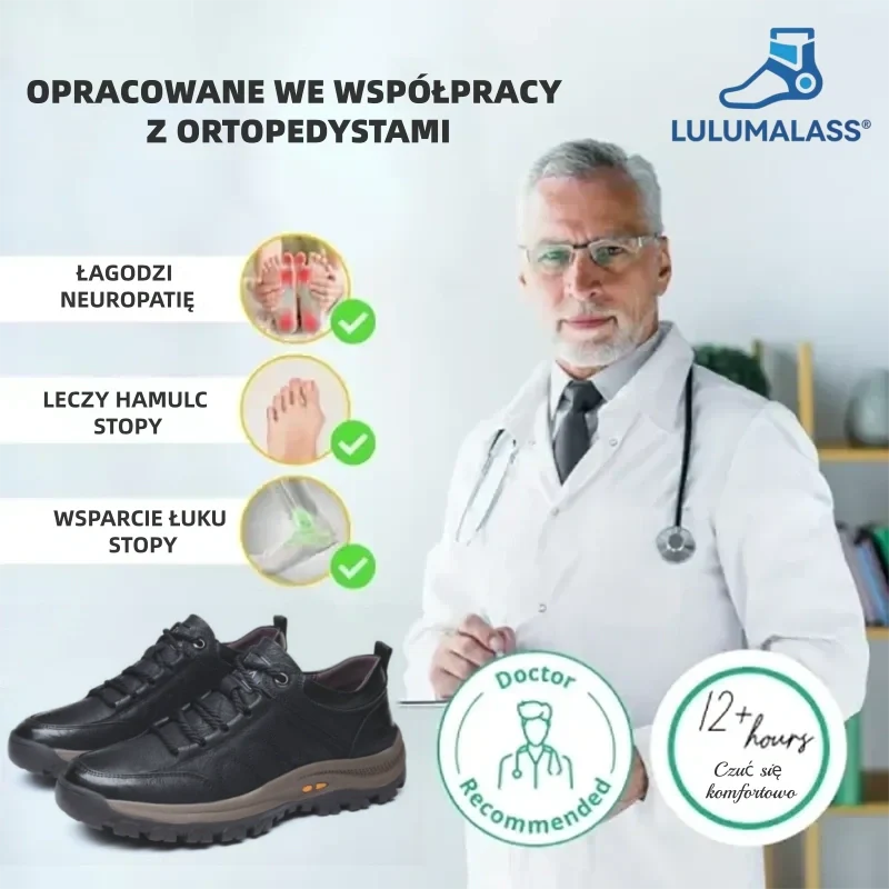 (🔥60% zniżki dzisiaj - nie przegap!)OARONE®-Męskie skórzane buty ortopedyczne ✅ koniec bólu stóp, wygoda na cały dzień!