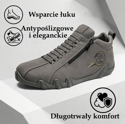 Męskie buty ortopedyczne Oarone® | Wykonane z oryginalnej australijskiej skóry bydlęcej | Szyte ręcznie, wodoodporne i antypoślizgowe ✅ Wsparcie łuku stopy – wygodne chodzenie
