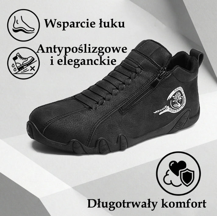 Męskie buty ortopedyczne Oarone® | Wykonane z oryginalnej australijskiej skóry bydlęcej | Szyte ręcznie, wodoodporne i antypoślizgowe ✅ Wsparcie łuku stopy – wygodne chodzenie