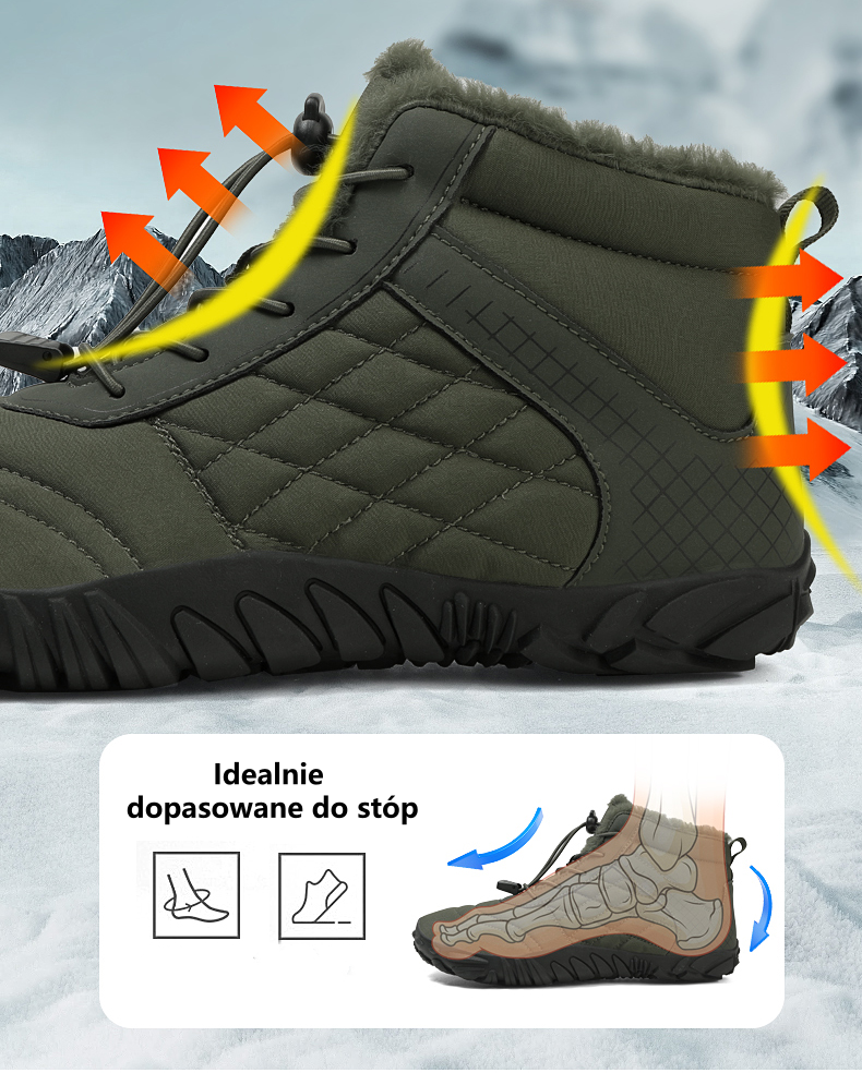 【⏰Oferta ograniczona czasowo: 70% zniżki - Nie przegap】Najnowsze ergonomiczne wełniane buty zimowe - ✅️ Korygują postawę podczas chodzenia - Zwiększają ciepło, wodoodporność i antypoślizgowość👞