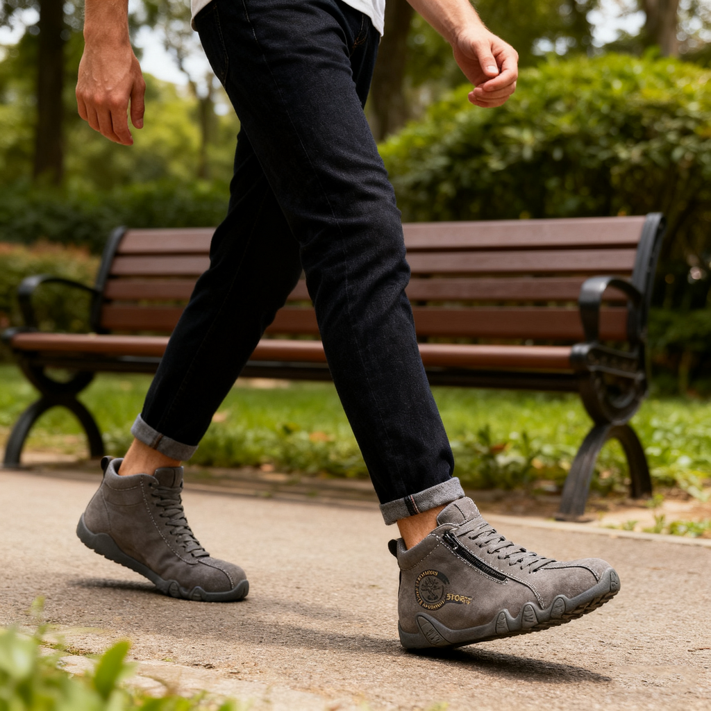 Męskie buty ortopedyczne Oarone® | Wykonane z oryginalnej australijskiej skóry bydlęcej | Szyte ręcznie, wodoodporne i antypoślizgowe ✅ Wsparcie łuku stopy – wygodne chodzenie