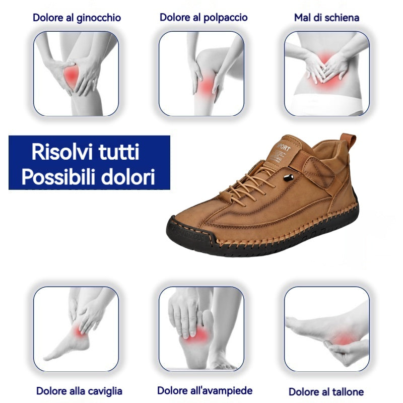 [🔥Oggi metà prezzo: da non perdere] Scarpe ortopediche in pelle bovina di alta qualità dal design ergonomico - design con supporto dell'arco plantare👞Sbarazzati facilmente del dolore ai piedi