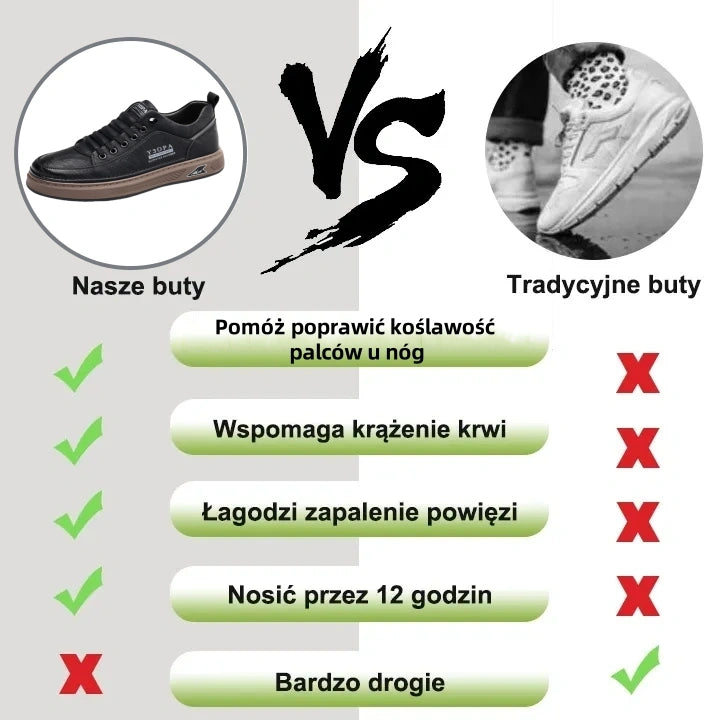 Oarone® | Buty ortopedyczne dla mężczyzn, wykonane z australijskiej skóry cielęcej ✅ Wygodne chodzenie, ulga w bólu