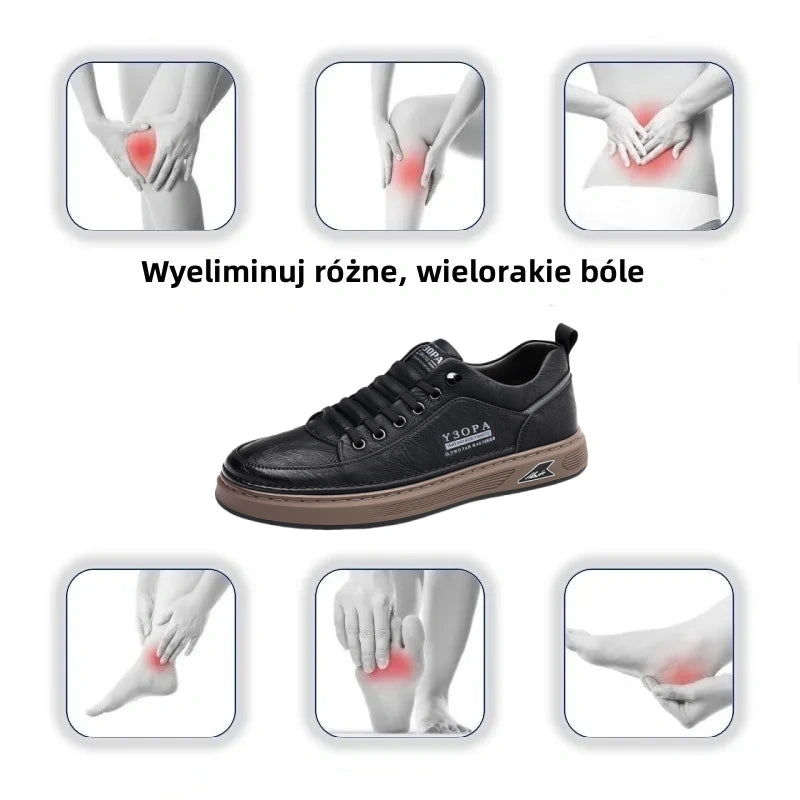 Oarone® | Buty ortopedyczne dla mężczyzn, wykonane z australijskiej skóry cielęcej ✅ Wygodne chodzenie, ulga w bólu