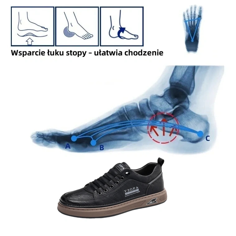 Oarone® | Buty ortopedyczne dla mężczyzn, wykonane z australijskiej skóry cielęcej ✅ Wygodne chodzenie, ulga w bólu