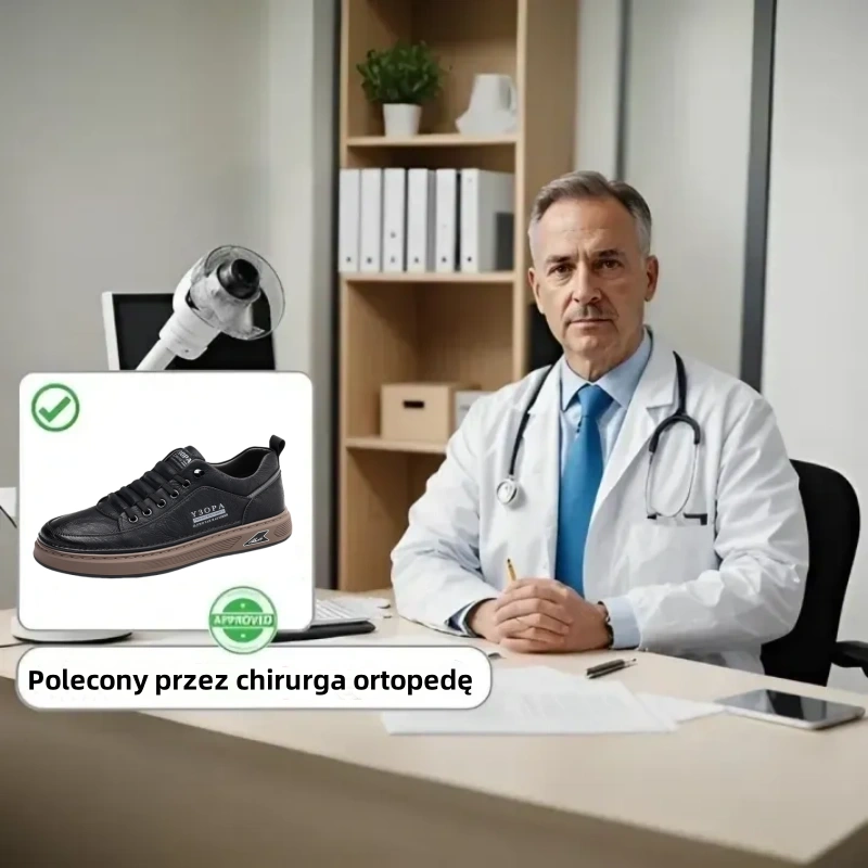 Oarone® | Buty ortopedyczne dla mężczyzn, wykonane z australijskiej skóry cielęcej ✅ Wygodne chodzenie, ulga w bólu