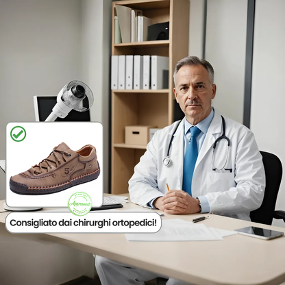 [Sconto del 50% oggi - da non perdere] Scarpe ortopediche dal design ergonomico - pelle di alta qualità + cucite a mano