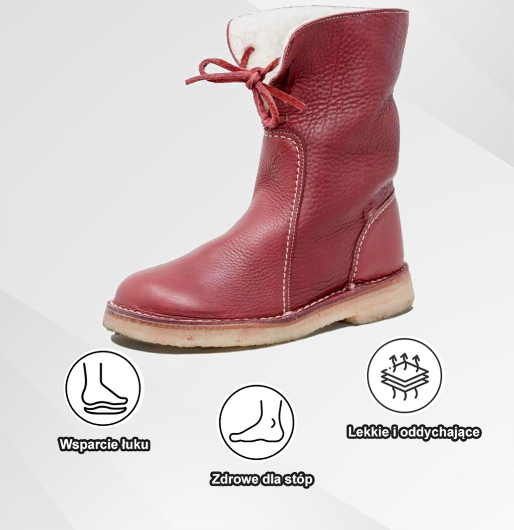 Oarone® | Miękkie i wygodne, zabytkowe buty z owczej skóry | Z podparciem łuku stopy ułatwiającym chodzenie)