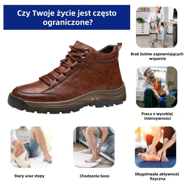 Buty ortopedyczne Oarone® | 🔥Ergonomicznie zaprojektowane skórzane buty, które są antypoślizgowe, wodoodporne, ✅łagodzą ból i zapewniają wygodę bez zmęczenia.
